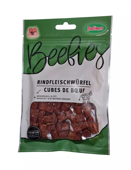 Picture of Bubimex Beefies Beef Cubes 80g: Tasty and Natural Dog Treats